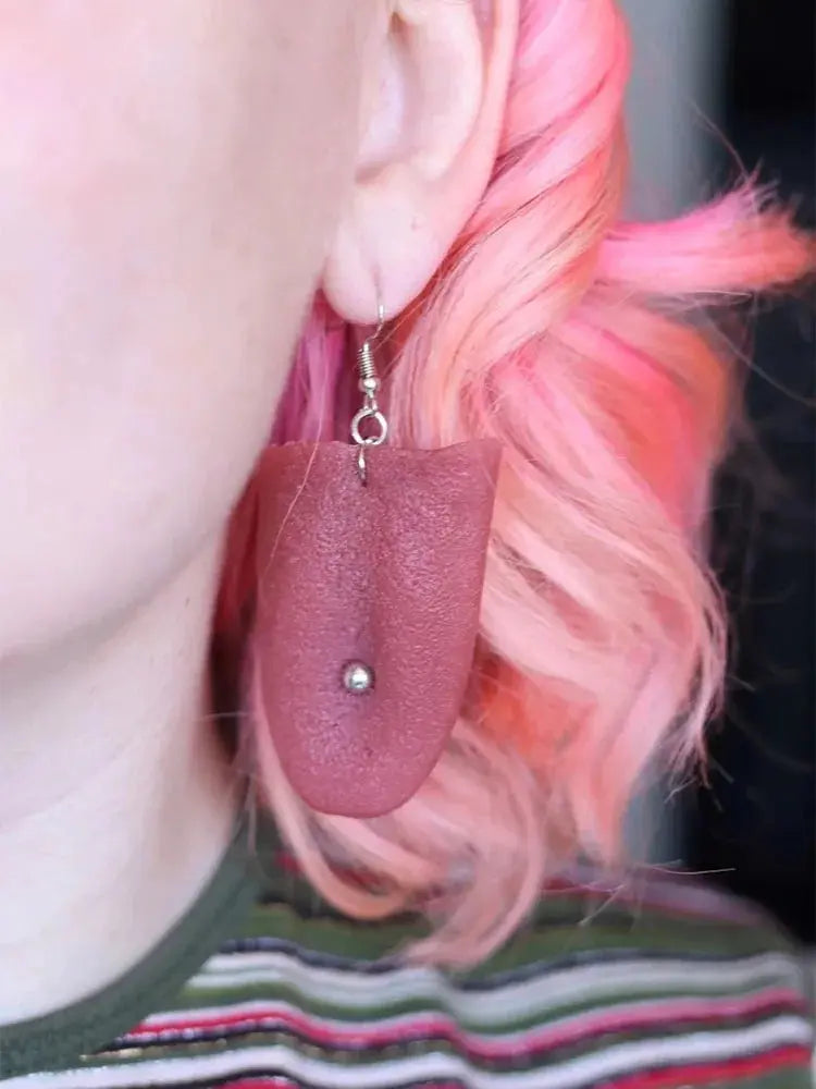 Halloween Tongue Earrings Gruesome Scary Jewelry Costume Quirky Earrings Spooky SS69