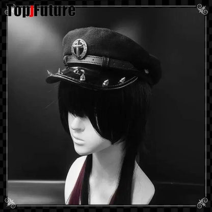 Harajuku Gothic Lolita Hat Women Punk Chain Subculture Spice Girl spike Rivet Cap Hat Female Y2K Girls Accessories Lace Cap - SS69
