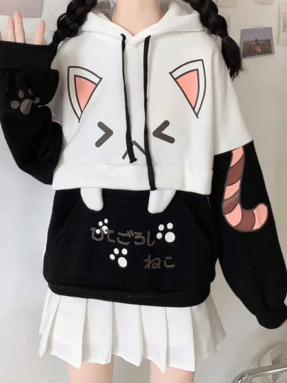 Harajuku Kawaii Hoodies Anime Cotton Fleece Sweatshirt  Hooded - SS69