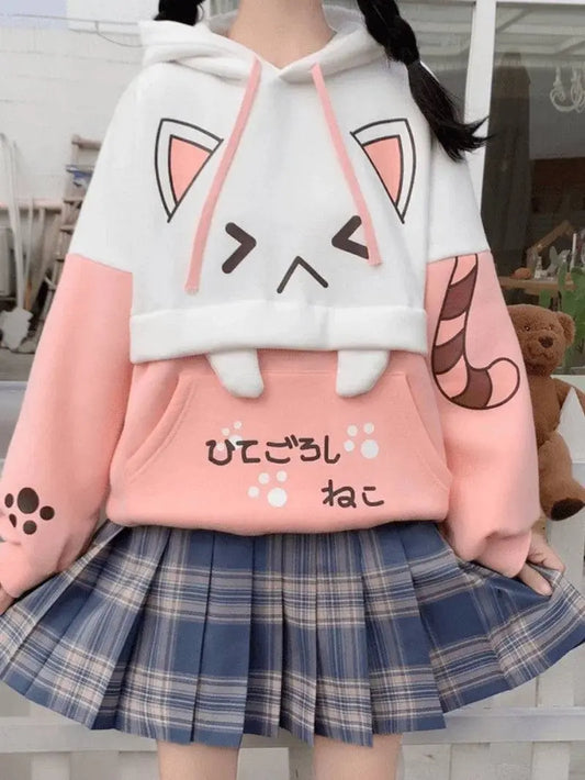Harajuku Kawaii Hoodies Anime Cotton Fleece Sweatshirt  Hooded - SS69