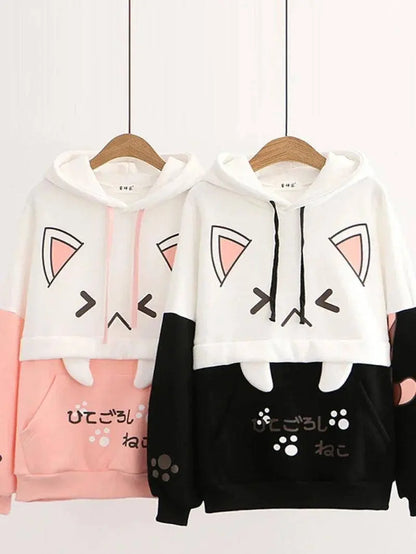Harajuku Kawaii Hoodies Anime Cotton Fleece Sweatshirt  Hooded - SS69