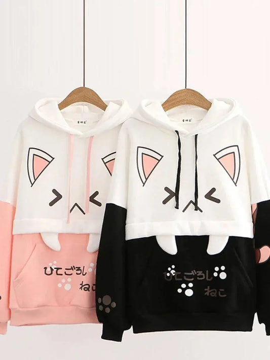 Harajuku Kawaii Hoodies Anime Cotton Fleece Sweatshirt  Hooded - SS69
