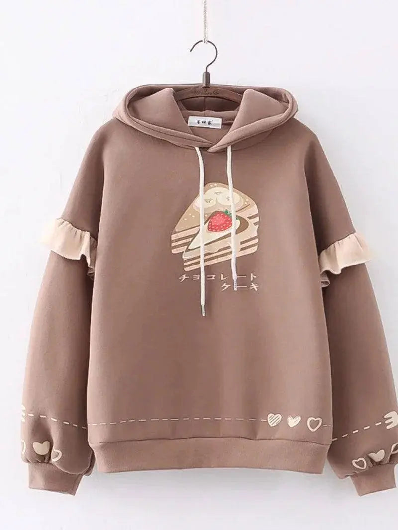 Harajuku Kawaii Hoodies Anime Cotton Fleece Sweatshirt  Hooded - SS69