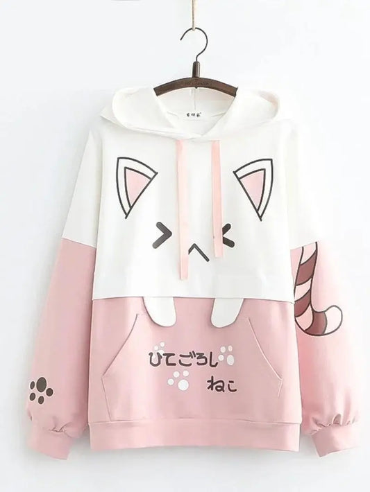Harajuku Kawaii Hoodies Anime Cotton Fleece Sweatshirt  Hooded - SS69