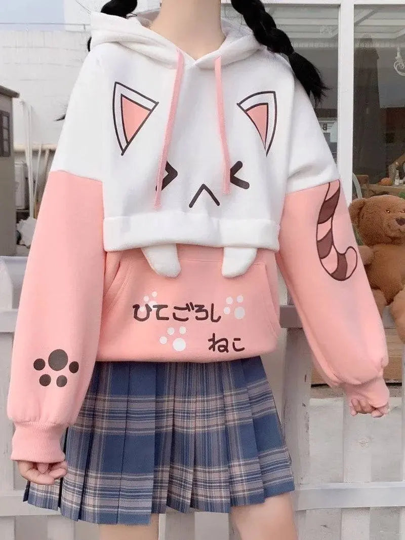 Harajuku Kawaii Hoodies Anime Cotton Fleece Sweatshirt  Hooded - SS69