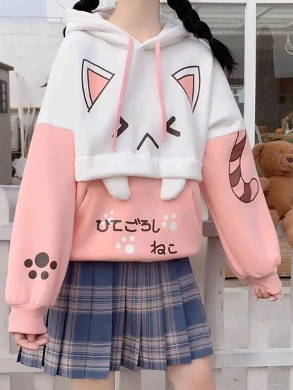 Harajuku Kawaii Hoodies Anime Cotton Fleece Sweatshirt  Hooded - SS69