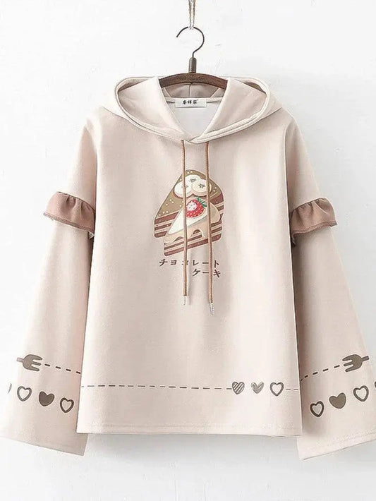 Harajuku Kawaii Hoodies Anime Cotton Fleece Sweatshirt  Hooded - SS69