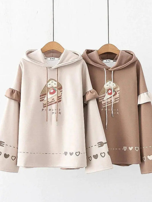 Harajuku Kawaii Hoodies Anime Cotton Fleece Sweatshirt  Hooded - SS69