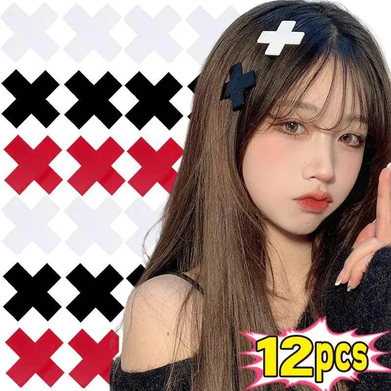 Harajuku Punk Gothic Trendy Diablo Red Cross Hair Clip Medical Creative Cool Lolita Spicy Girls Y2k Accessories Womens pins SS69