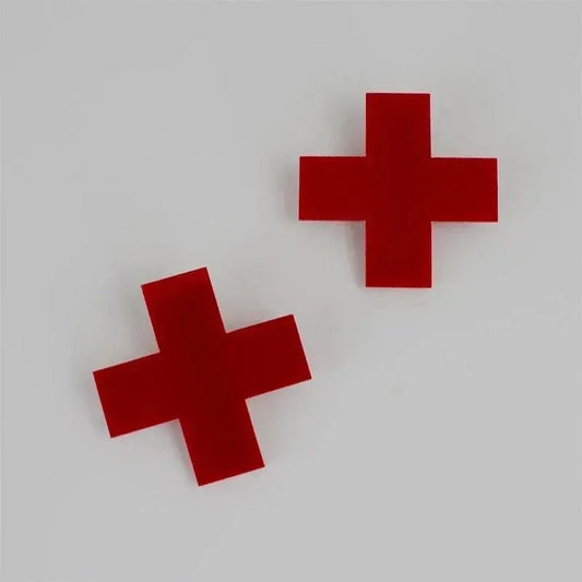 Harajuku Punk Gothic Trendy Diablo Red Cross Hair Clip Medical Creative Cool Lolita Spicy Girls Y2k Accessories Womens pins SS69