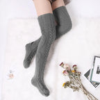Harajuku Women Girls Wool Stockings Winter Warm Knitted Over Knee Socks Leg Warmer Female Thigh Sexy Long Stockings Leg Warmers SS69