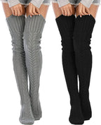 Harajuku Women Girls Wool Stockings Winter Warm Knitted Over Knee Socks Leg Warmer Female Thigh Sexy Long Stockings Leg Warmers SS69