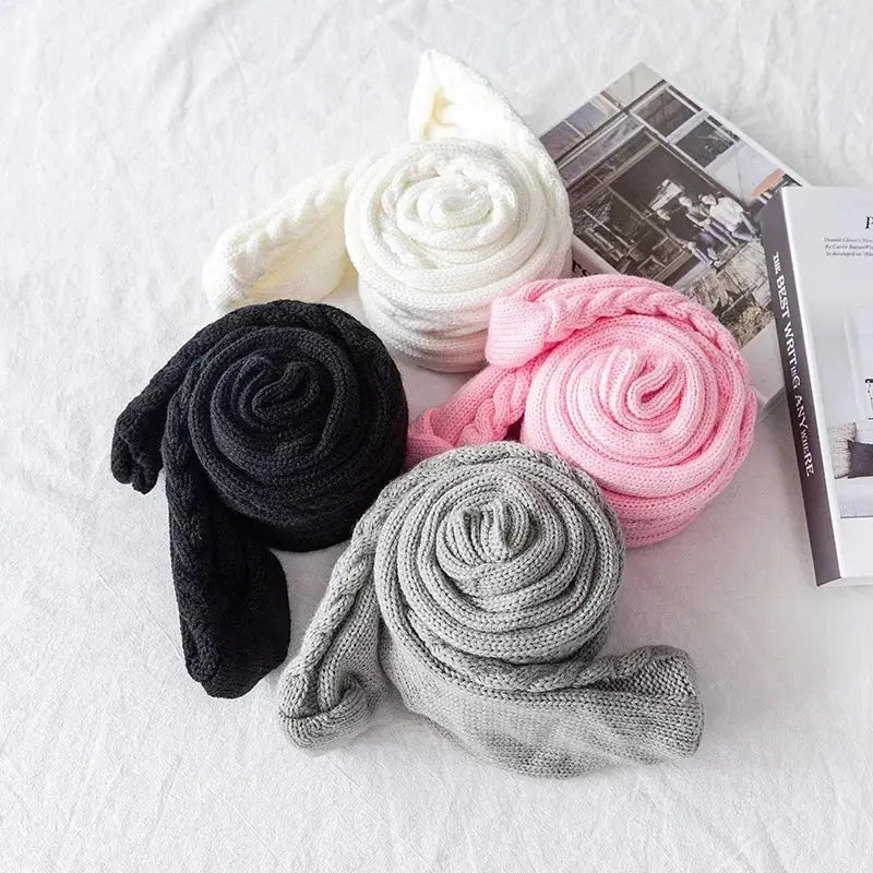 Harajuku Women Girls Wool Stockings Winter Warm Knitted Over Knee Socks Leg Warmer Female Thigh Sexy Long Stockings Leg Warmers SS69