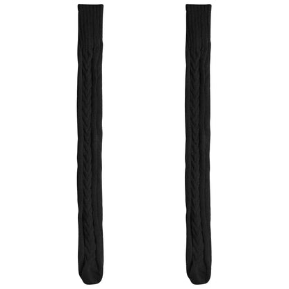 Harajuku Women Girls Wool Stockings Winter Warm Knitted Over Knee Socks Leg Warmer Female Thigh Sexy Long Stockings Leg Warmers SS69