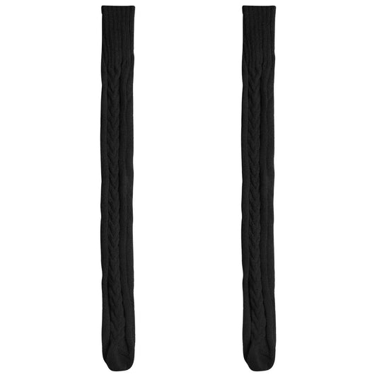 Harajuku Women Girls Wool Stockings Winter Warm Knitted Over Knee Socks Leg Warmer Female Thigh Sexy Long Stockings Leg Warmers SS69