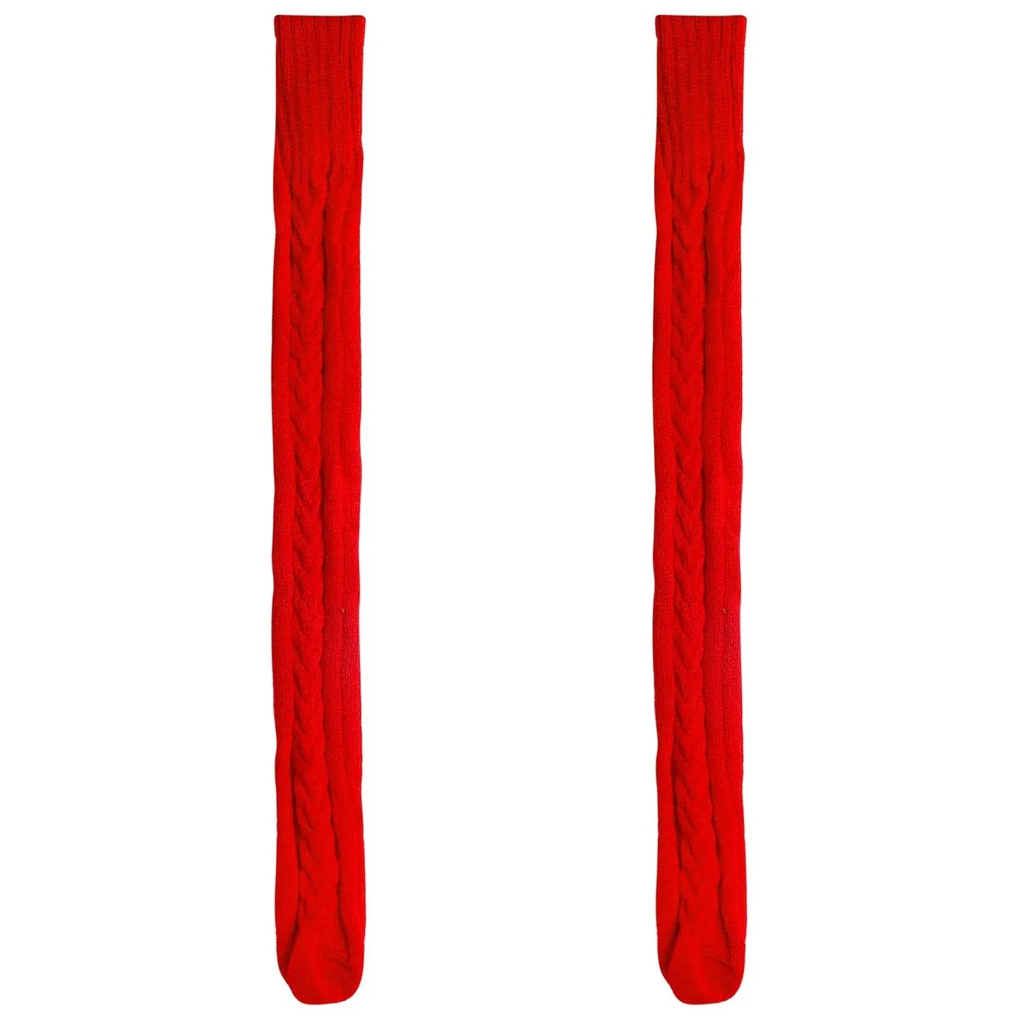 Harajuku Women Girls Wool Stockings Winter Warm Knitted Over Knee Socks Leg Warmer Female Thigh Sexy Long Stockings Leg Warmers SS69