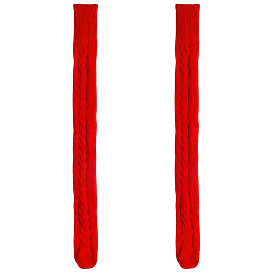 Harajuku Women Girls Wool Stockings Winter Warm Knitted Over Knee Socks Leg Warmer Female Thigh Sexy Long Stockings Leg Warmers SS69