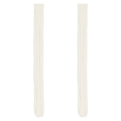 Harajuku Women Girls Wool Stockings Winter Warm Knitted Over Knee Socks Leg Warmer Female Thigh Sexy Long Stockings Leg Warmers SS69