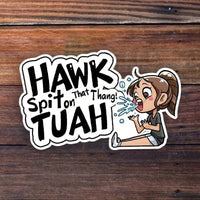 Hawk Tuah Spit Funny Cartoon Vinyl Sticker, Hilarious Self-Adhesive High Gloss Decal For Car Front, Laptop, Window, And More - Anime TV Show Themed - SS69