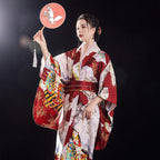 Traditional Japanese Yukata Kimono with Obi - Women's Evening Dress