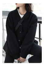 CHIC VEN Korean Autumn Winter Women's Sports Coat Casual Loose V-neck Sweatshirt for Women Thick Warm Tops Office Lady Female