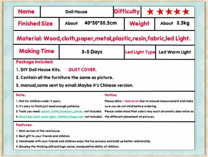 Doll House Wooden Furniture Diy Dollhouse Miniature Puzzle Assemble Miniatures Dollhouse Kits Educational Toys For Children Gift SS69