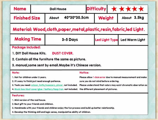 Doll House Wooden Furniture Diy Dollhouse Miniature Puzzle Assemble Miniatures Dollhouse Kits Educational Toys For Children Gift SS69