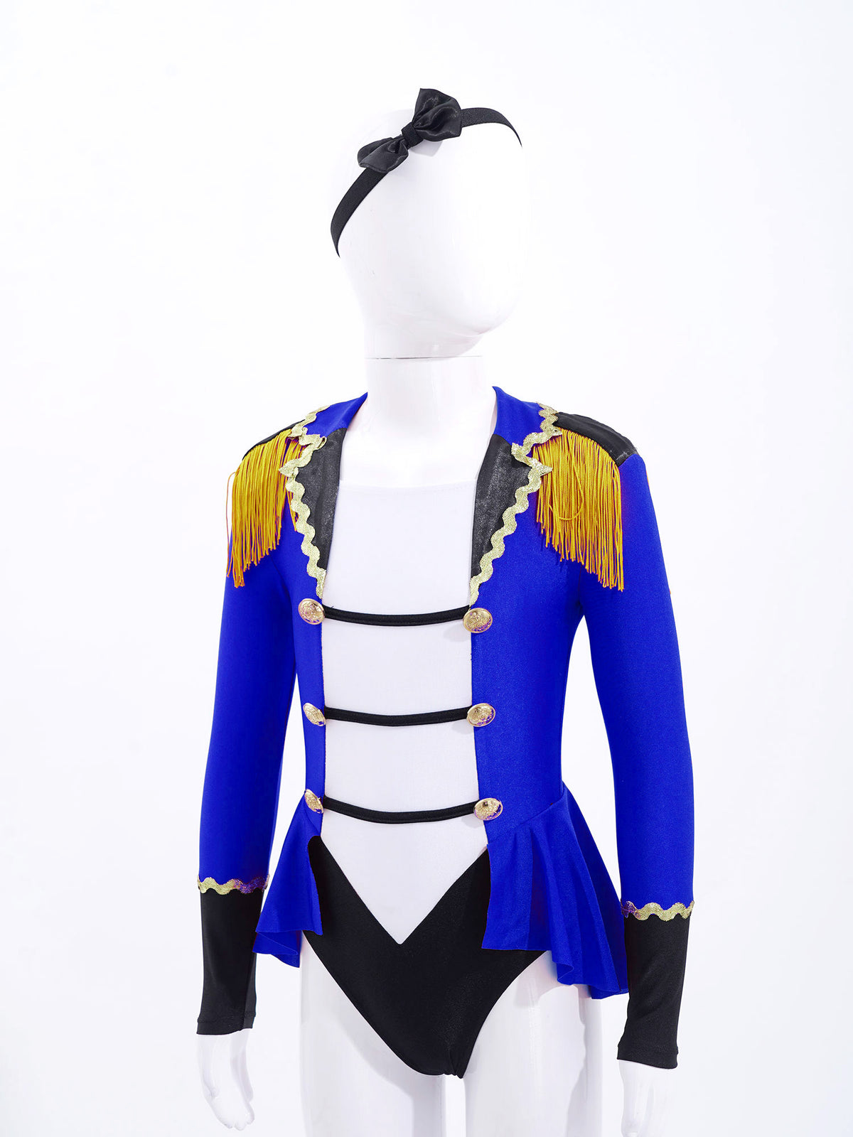 Girls Circus Ringmaster Jumpsuit with Tassels & Tie