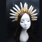 Baroque Gold Halo Headband Tiara - Lolita Vintage Goddess Style
