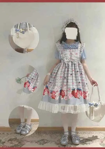 KOSAHIKI Japanese Lolita Dress Girls Strawberry Bunny Jsk Dresses Women Harajuku Sleeveless Cute  2026 Cosplay Vestido