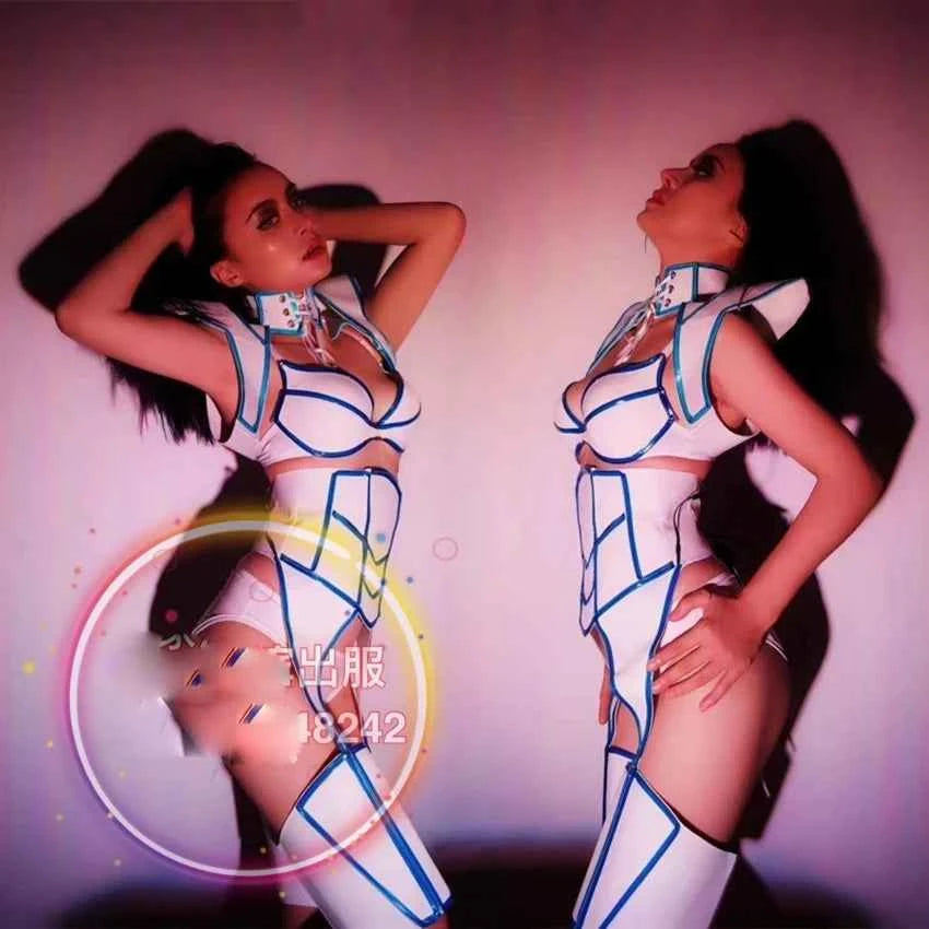 Luminous stage dance wear Sexy Future technology Led light up costume party girl nightclub dancer costume