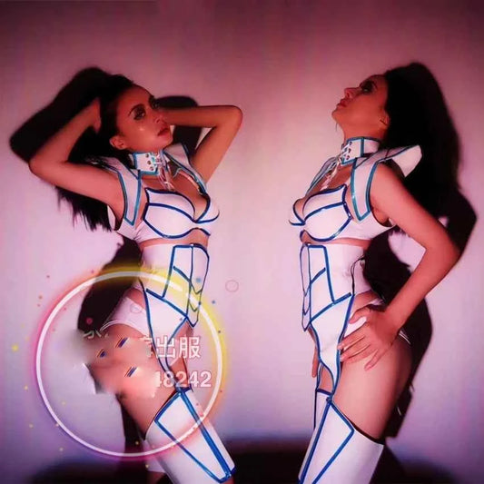 Luminous stage dance wear Sexy Future technology Led light up costume party girl nightclub dancer costume