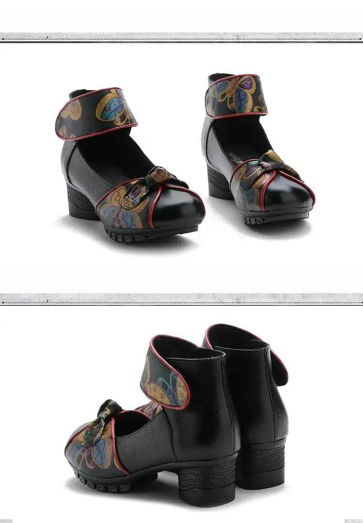 GKTINOO 2025 Spring Autumn New Retro Genuine Leather Platform Shoes Women's Pumps High Heel Soft Bottom Shoes Women Designers