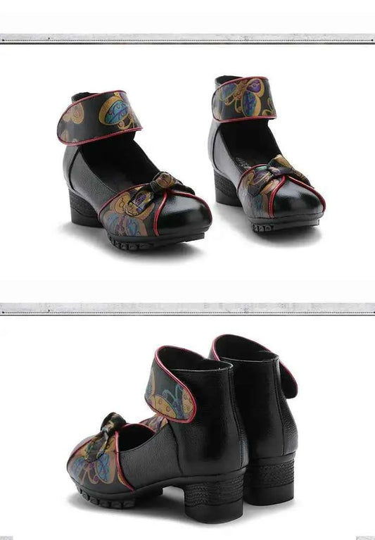 GKTINOO 2025 Spring Autumn New Retro Genuine Leather Platform Shoes Women's Pumps High Heel Soft Bottom Shoes Women Designers