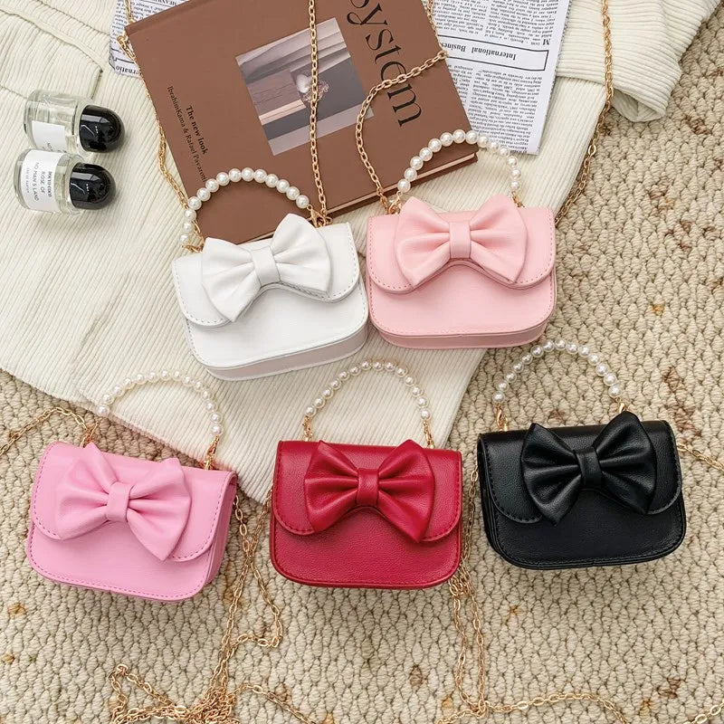 New Style Mini Fashion Messenger Bag for Girls Children's PU Shoulder Bag with Zipper Closure Solid Color Coin Purse