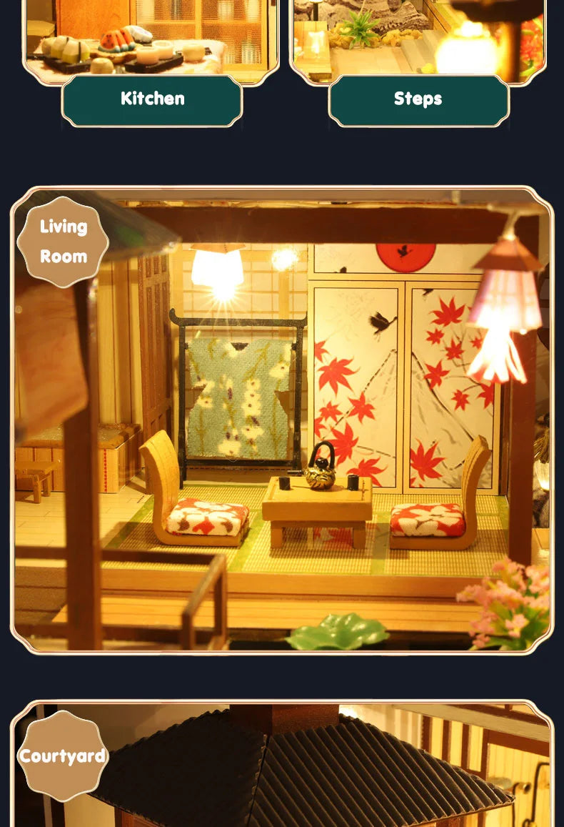 Doll House Wooden Furniture Diy Dollhouse Miniature Puzzle Assemble Miniatures Dollhouse Kits Educational Toys For Children Gift SS69