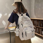 Fashion Big Student Backpack NEW Badge Rucksack Girls School Bag High Capacity Women Backpack Female Cute Leisure Travel Mochila
