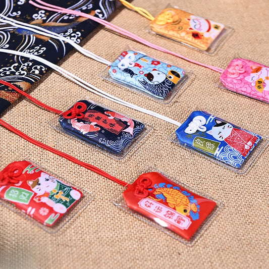 Japanese Prayer Omamori Pray Fortune Beauty Health Safety Lucky Charms Wealth Bag Guard Talisman Pendant Keychain Couple Gift - SS69