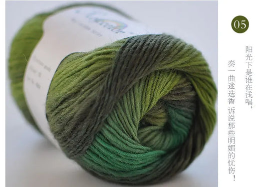 100% Wool Yarn Rainbow Color for Hand Knitting Crochet Plush Thickness Lanas Thread DIY Soft Scarf Shawl Sweater Free Shipping