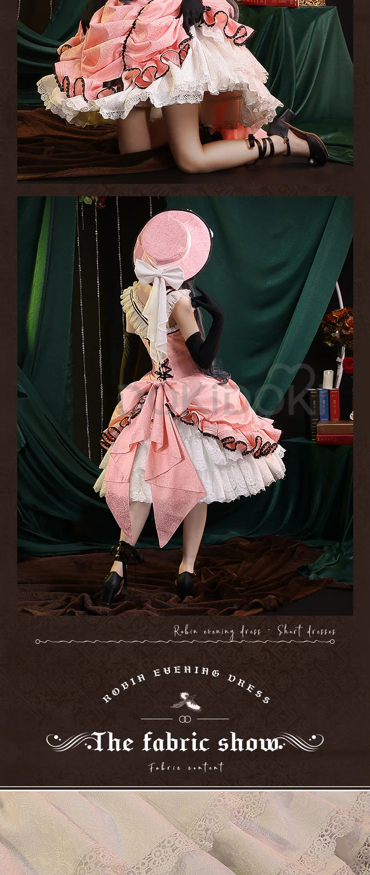 DokiDoki-SSR Ciel Phantomhive Cosplay Women Evening Dress Bustle Costume