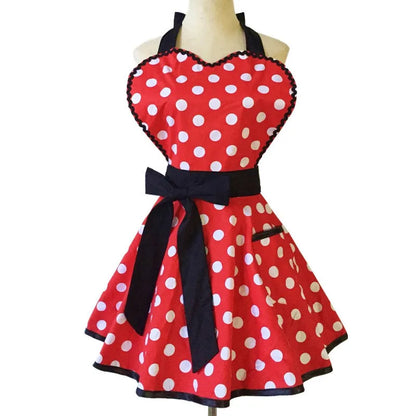 SS69 Cotton Princess Apron for Women, Oilproof Kitchen Cooking Waist Apron