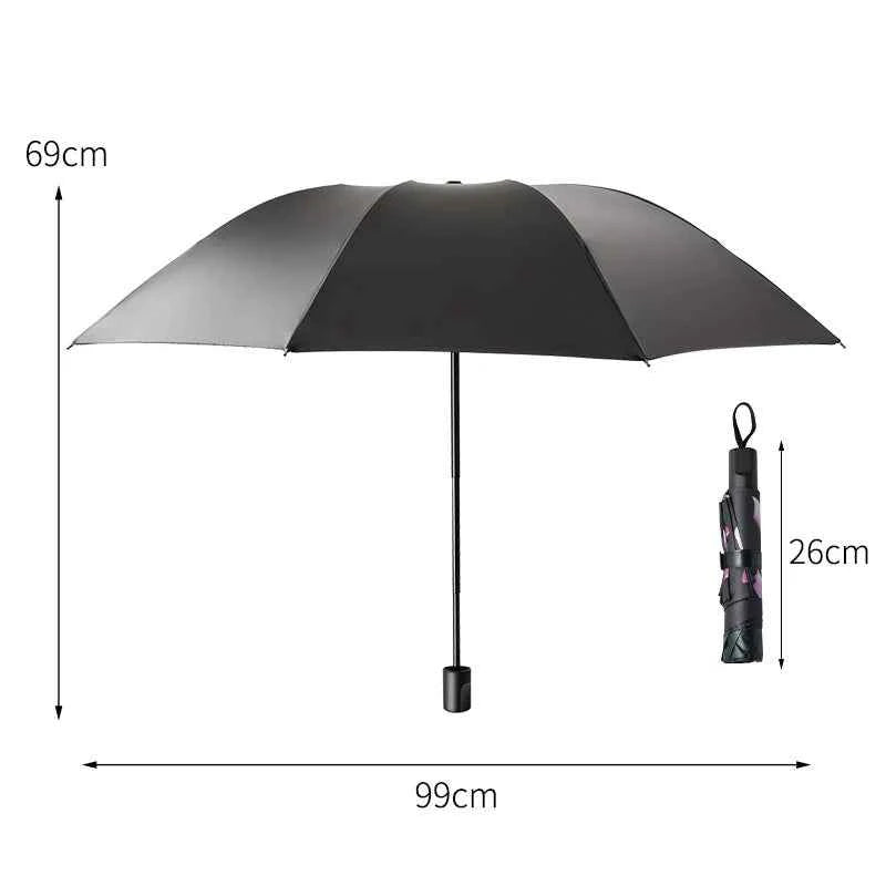Beautiful Flower Painting Inside Men And Women Umbrella Sun And Rain Anti-uv Umbrellas Ladies Parasol Folding Paraguas For Gifts
