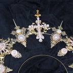 Baroque Gold Halo Headband Tiara - Lolita Vintage Goddess Style