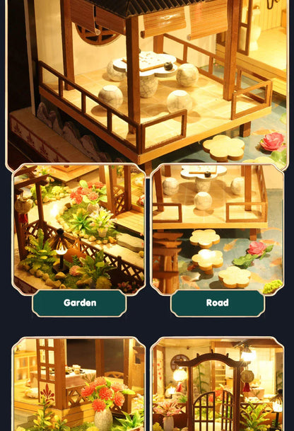 Doll House Wooden Furniture Diy Dollhouse Miniature Puzzle Assemble Miniatures Dollhouse Kits Educational Toys For Children Gift SS69