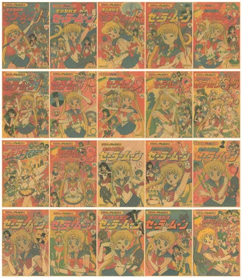 Retro Kraft Paper for Restaurant Decoration, Japanese Beauty Girl, Celebrity Magazine Poster, Izakaya Wall Sticker SS69 39.69 20PCS 2 / 29.7X42cm