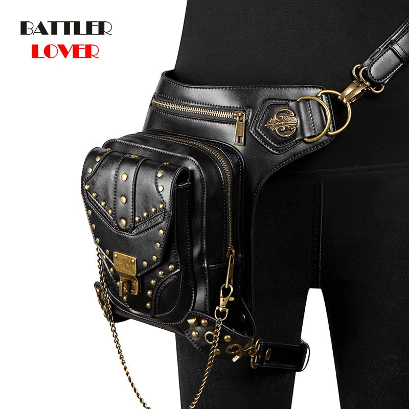 European Brand Design Chain Motorcycle Bags Women Clothing Shoulder Rivet Zipper Jacket Bag Messenger Bag Women Leather Handbags