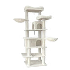 [Low stock] Modern Eco-Friendly Cat Climbing Frame MFD Material Durable Construction 4-Level Design Spacious Perch Hanging Toys Easy Cats