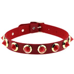 Punk Black Metal Tassel Red Choker Necklace Sexy Spiked Neck Strap Clavicle Collar Men Necklaces Hollween Women Y2K Jeweley Gift SS69