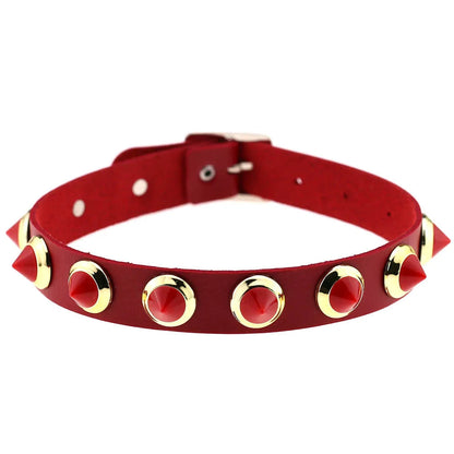 Punk Black Metal Tassel Red Choker Necklace Sexy Spiked Neck Strap Clavicle Collar Men Necklaces Hollween Women Y2K Jeweley Gift SS69