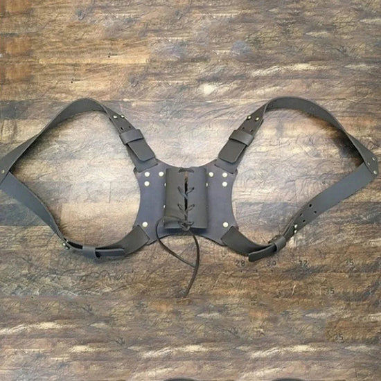 Men Medieval Sword Katana Leather Back Scabbard Viking Sheath Gothic Steampunk Warrior Knight Rapier Holder Hanger Larp Harness SS69